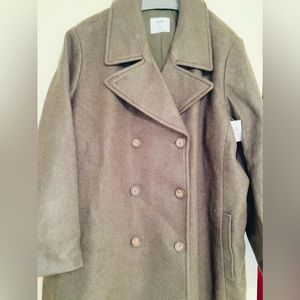 Women’s Grayish Olive Green Old Navy Peacoat